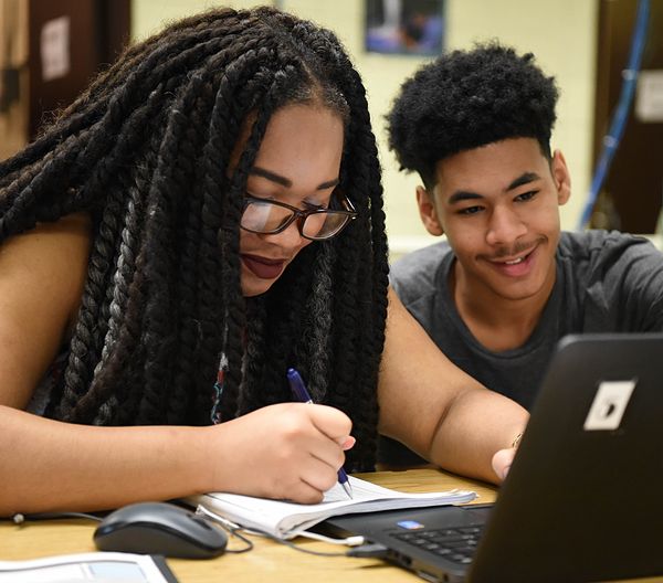 High school students collaborating